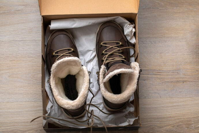 Botas Timberland na caixa