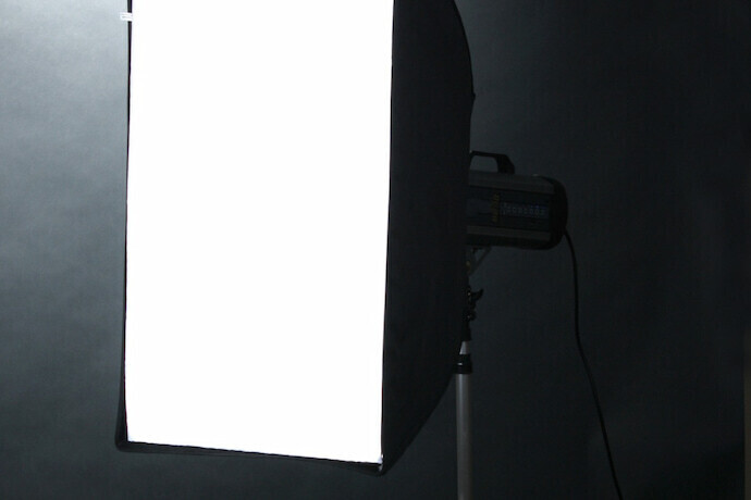 Softbox em fundo preto