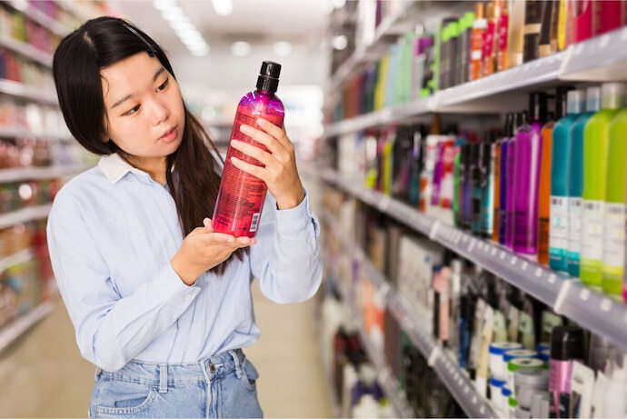 Mulher comprando matizador 