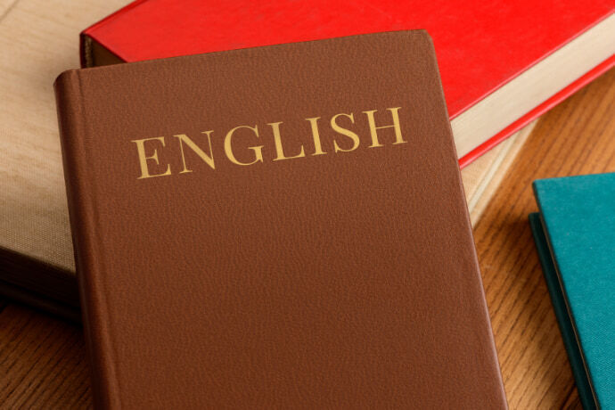 Capa de livro de inglês em foco