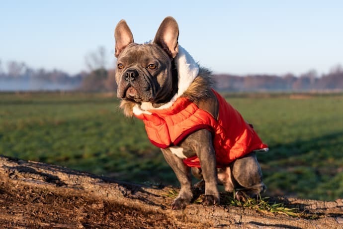 Cachorro com roupa de frio